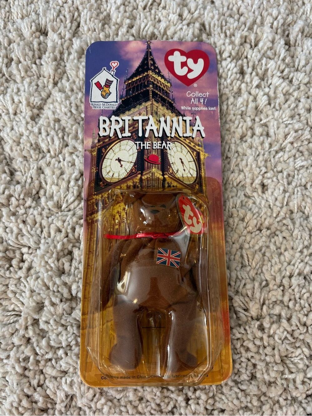 Ty Brittannia The Bear Beanie Baby McDonads Collectible Rare
